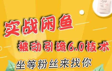 闲鱼被动引流技术6.0，坐等粉丝来找你，实战培训课程视频-韬哥副业项目资源网