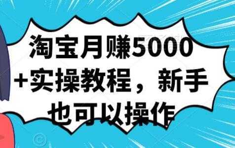 淘宝月赚5000+实操教程，新手也可以操作-韬哥副业项目资源网