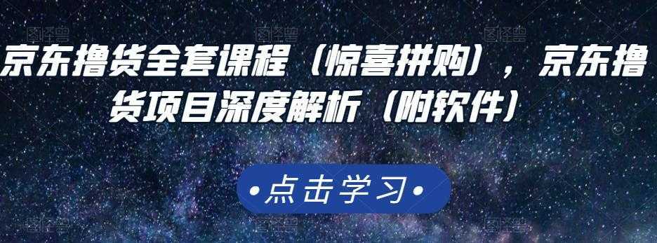 京东撸货全套课程（惊喜拼购），京东撸货项目深度解析（附软件）-韬哥副业项目资源网