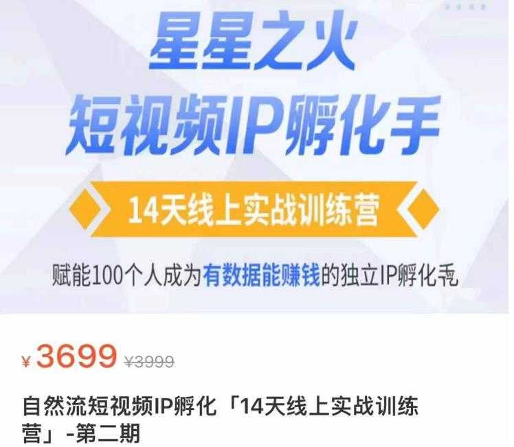 瑶瑶·自然流短视频IP孵化第二期，14天线上实战训练营，赋能100个人成为有数据能赚钱的独立IP孵化手