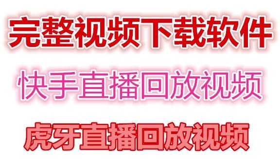 快手直播回放视频/虎牙直播回放视频完整下载(电脑软件+视频教程)-韬哥副业项目资源网