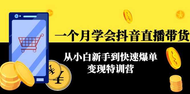 一个月学会抖音直播带货：从小白新手到快速爆单变现特训营(63节课)