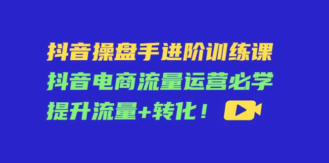 抖音操盘手进阶训练课：抖音电商流量运营必学，提升流量+转化-韬哥副业项目资源网