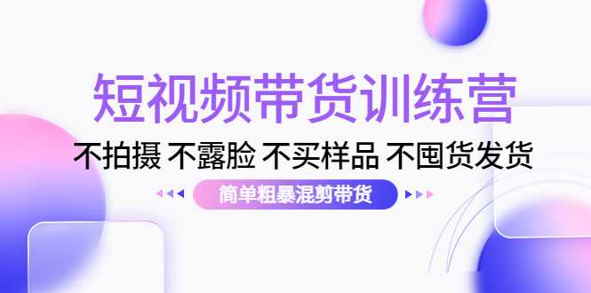 短视频带货训练营：不拍摄 不露脸 不买样品 不囤货发货 简单粗暴混剪带货（第三期）-韬哥副业项目资源网