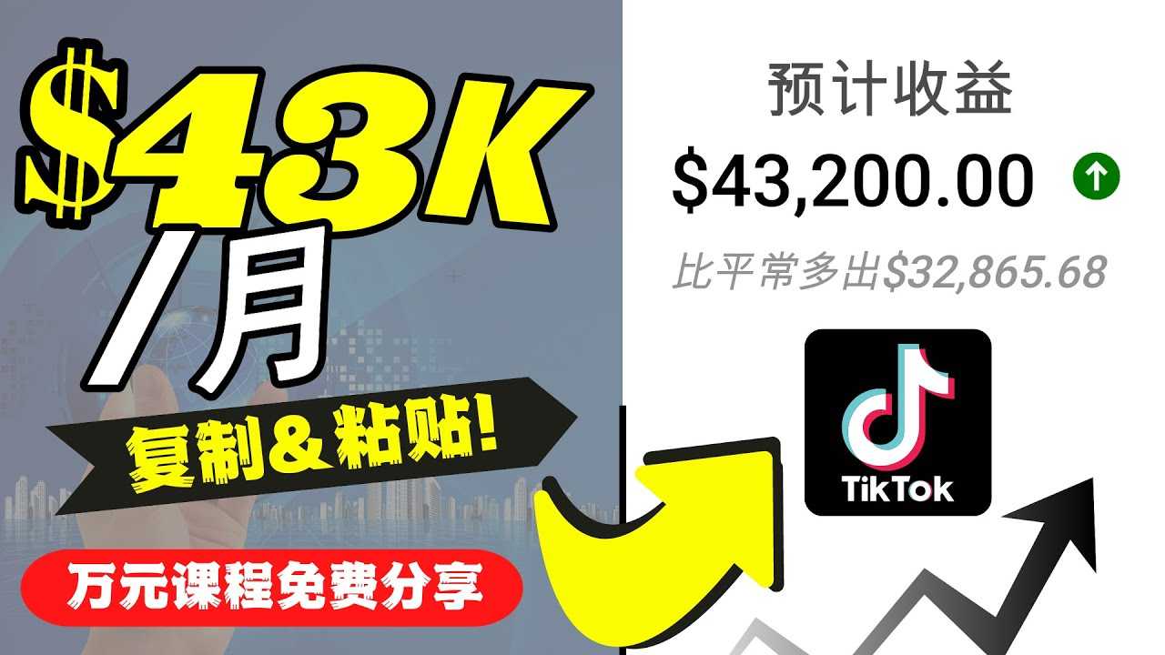 2022抖音国际版Tiktok赚钱项目：每天上传一个视频就轻松月入$43200-韬哥副业项目资源网