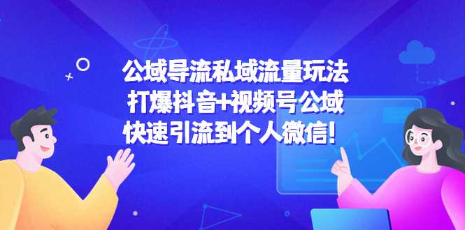 公域导流私域流量玩法：打爆抖音+视频号公域，快速引流到个人微信！-韬哥副业项目资源网