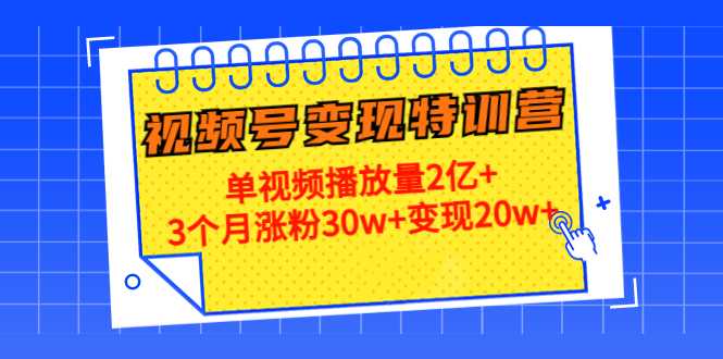 21天视频号变现特训营：单视频播放量2亿+3个月涨粉30w+变现20w+（第14期）-韬哥副业项目资源网