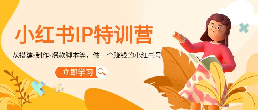 小红书IP特训营：从搭建-制作-爆款脚本等等，做一个赚钱的小红书号