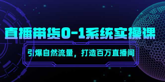 直播带货0-1系统实操课，引爆自然流量，打造百万直播间-韬哥副业项目资源网