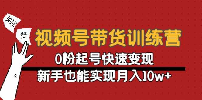 视频号带货训练营：0粉起号快速变现，新手也能实现月入10w+-韬哥副业项目资源网