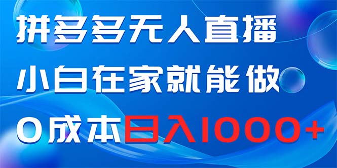 （8450期）拼多多无人直播，小白在家就能做，0成本日入1000+-韬哥副业项目资源网