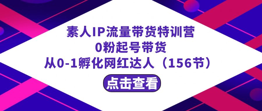 （8776期）繁星·计划素人IP流量带货特训营：0粉起号带货 从0-1孵化网红达人（156节）-韬哥副业项目资源网