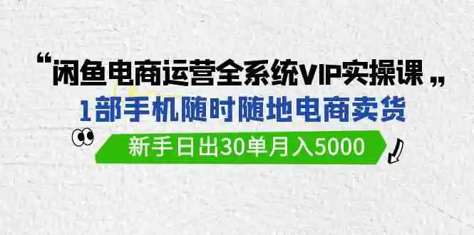 （9547期）闲鱼电商运营全系统VIP实战课，1部手机随时随地卖货，新手日出30单月入5000-韬哥副业项目资源网