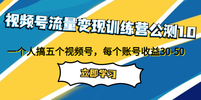 （7719期）视频号流量变现训练营公测1.0：一个人搞五个视频号，每个账号收益30-50-韬哥副业项目资源网