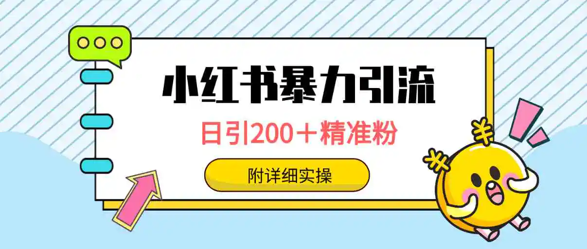 （9582期）小红书暴力引流大法，日引200＋精准粉，一键触达上万人，附详细实操-韬哥副业项目资源网