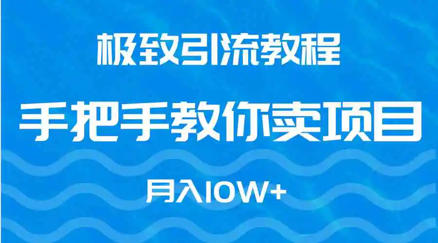 （9265期）极致引流教程，手把手教你卖项目，月入10W+-韬哥副业项目资源网