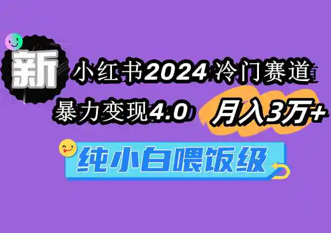 （9133期）小红书2024冷门赛道 月入3万+ 暴力变现4.0 纯小白喂饭级-韬哥副业项目资源网