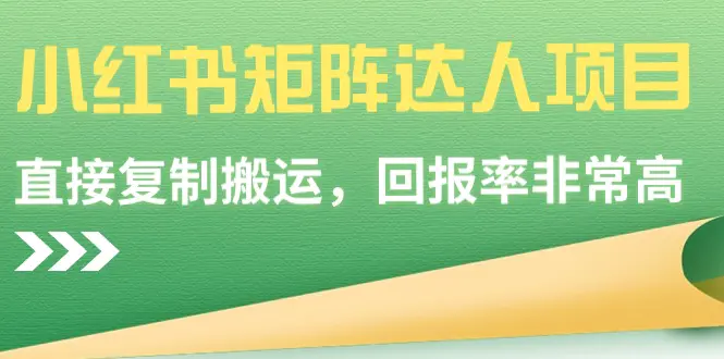 （9019期）小红书矩阵达人项目，直接复制搬运，回报率非常高-韬哥副业项目资源网