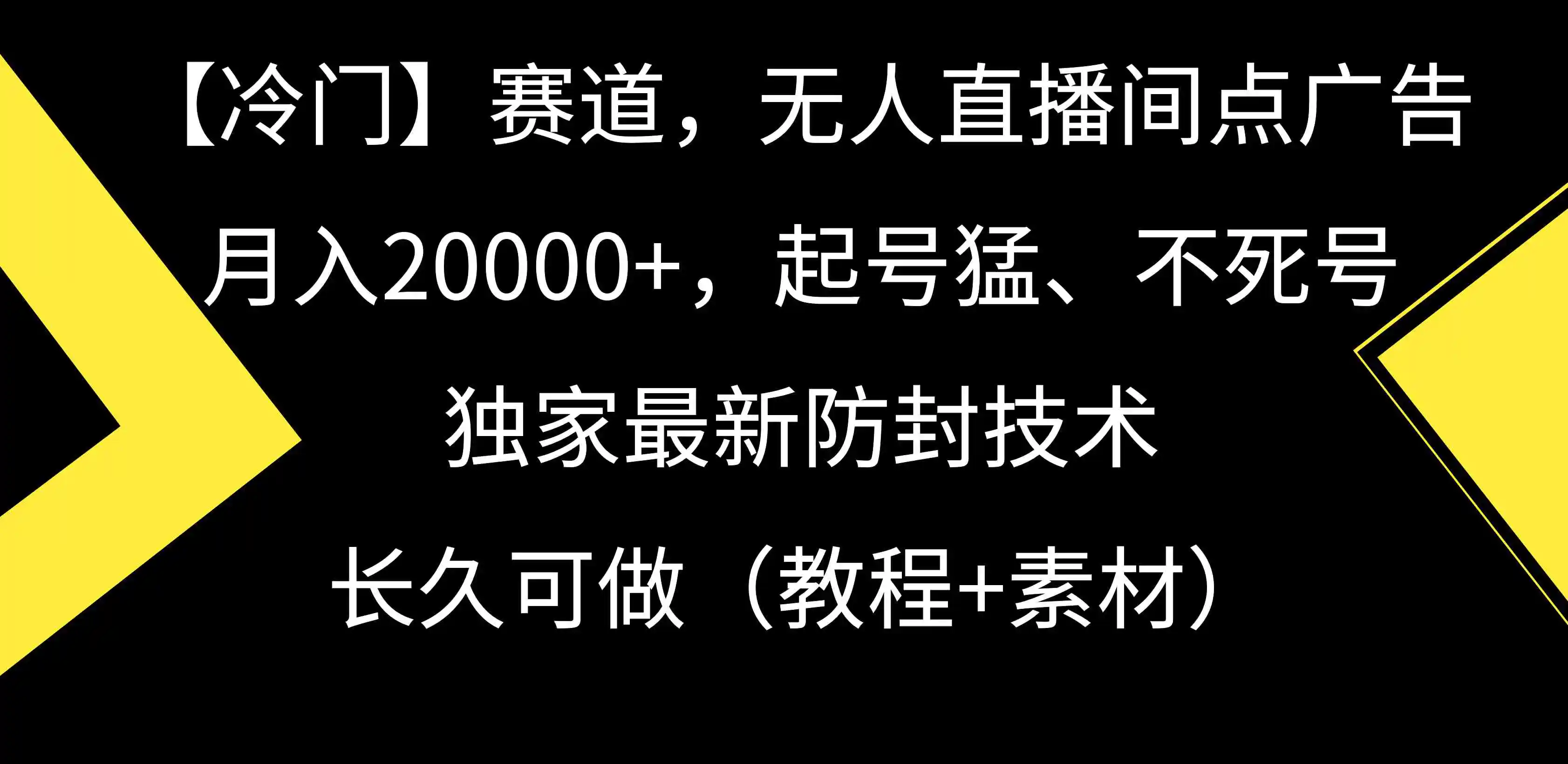 （9100期）【冷门】赛道，无人直播间点广告，月入20000+，起号猛、不死号，独家最…-皓哥创业笔记