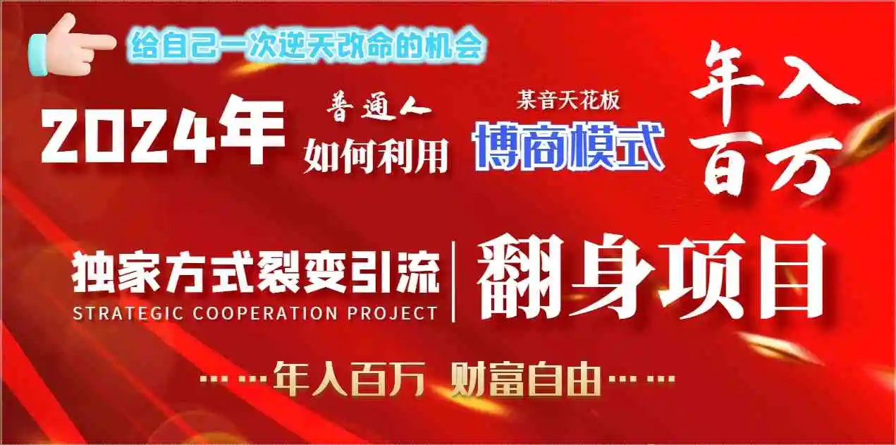 （9027期）2024年普通人如何利用博商模式做翻身项目年入百万，财富自由-韬哥副业项目资源网