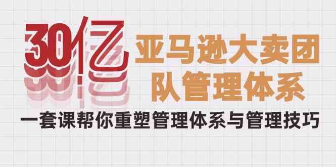 （10178期）30亿-亚马逊大卖团队管理体系，一套课帮你重塑管理体系与管理技巧-韬哥副业项目资源网