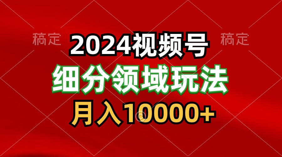 2024视频号分成计划细分领域玩法，每天5分钟，月入1W+-韬哥副业项目资源网