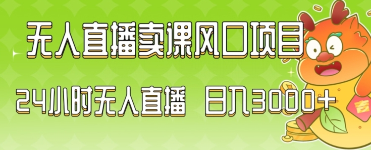 2024最新玩法无人直播卖课风口项目，全天无人直播，小白轻松上手【揭秘】-韬哥副业项目资源网