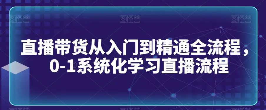 直播带货从入门到精通全流程，0-1系统化学习直播流程-韬哥副业项目资源网