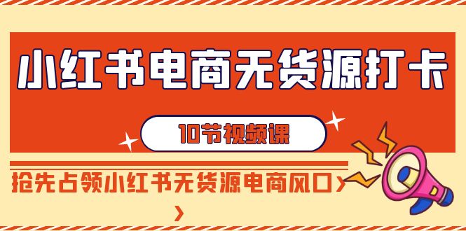 小红书电商无货源打卡，抢先占领小红书无货源电商风口（10节课）-韬哥副业项目资源网