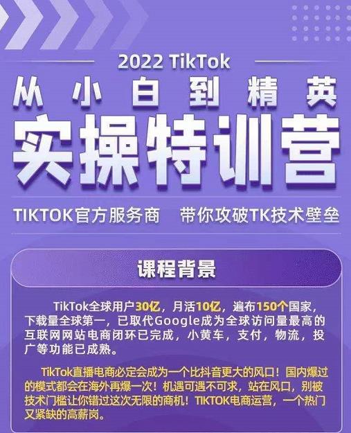 Seven漆·2022Tiktok从小白到精英实操特训营，带你掌握Tiktok账号运营-韬哥副业项目资源网