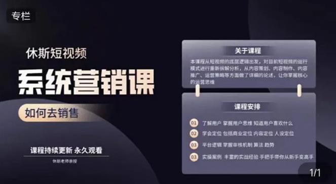 休斯短视频系统运营大课，你掌握核心的运营思维 价值7800元-韬哥副业项目资源网