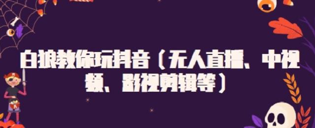 白狼教你玩抖音（无人直播、中视频、影视剪辑等）-韬哥副业项目资源网