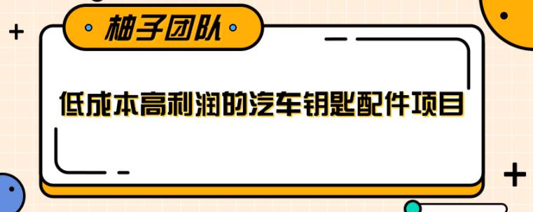 线下暴利赚钱生意，低成本高利润的汽车钥匙配件项目【视频教程】-韬哥副业项目资源网