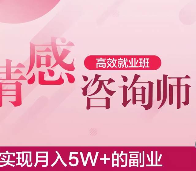 情感咨询师高效就业班，实现月入5W+的副业业-韬哥副业项目资源网