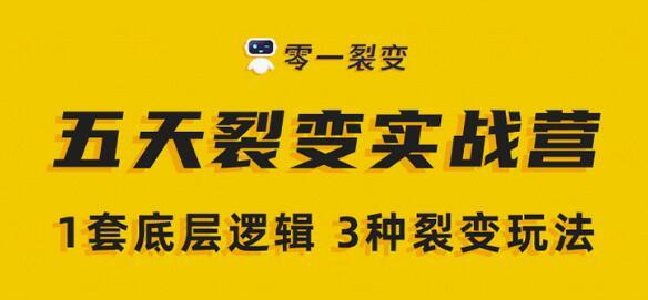 零一裂变《5天裂变实战训练营》1套底层逻辑+3种裂变玩法，2020下半年微信裂变玩法-韬哥副业项目资源网