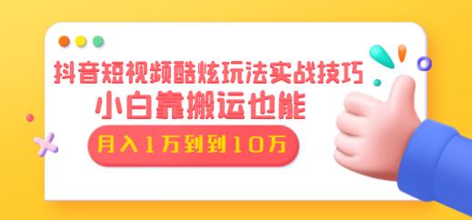 抖音短视频酷炫玩法实战技巧：小白靠搬运也能月入1万到10万（6节视频课）-韬哥副业项目资源网