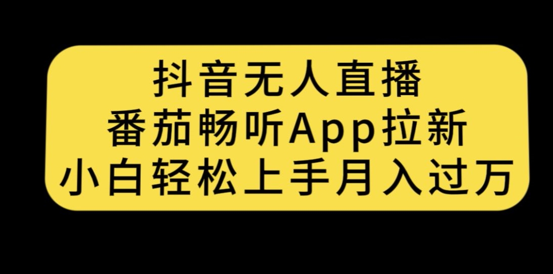 抖音无人直播，番茄畅听APP拉新，小白轻松上手月入过万-韬哥副业项目资源网