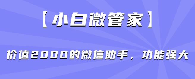 【小白微管家】价值2000的微信助手，功能强大-韬哥副业项目资源网