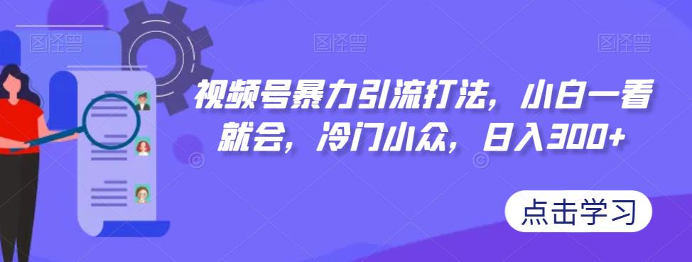 视频号暴力引流打法，小白一看就会，冷门小众，日入300+【揭秘】-韬哥副业项目资源网