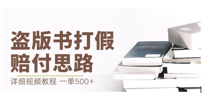 最新盗版书赔付打假项目，一单利润500+【详细玩法视频教程】【仅揭秘】-韬哥副业项目资源网