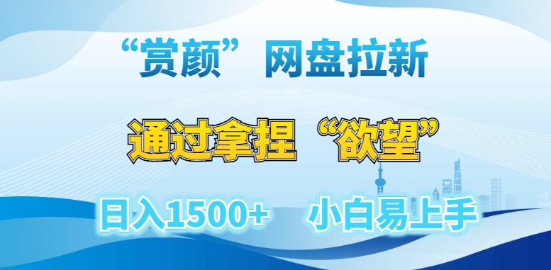 “赏颜”网盘拉新赛道，通过拿捏“欲望”日入1500+，小白易上手【揭秘】-韬哥副业项目资源网