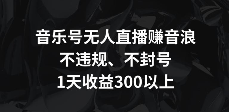 音乐号无人直播赚音浪，不违规、不封号，1天收益300+【揭秘】-韬哥副业项目资源网