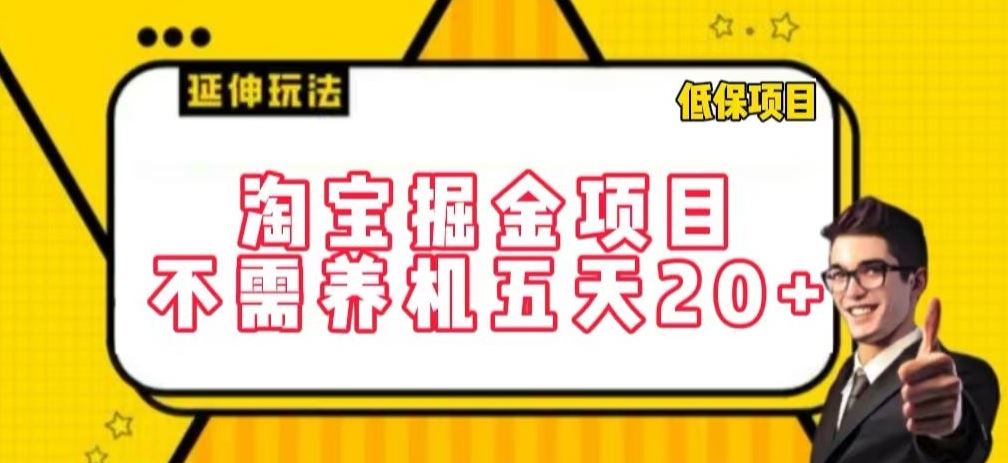 淘宝掘金项目，不需养机，五天20+，每天只需要花三四个小时【揭秘】-韬哥副业项目资源网