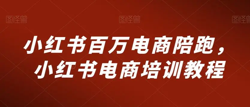 小红书百万电商陪跑，小红书电商培训教程-韬哥副业项目资源网