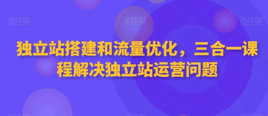 独立站搭建和流量优化，三合一课程解决独立站运营问题-韬哥副业项目资源网