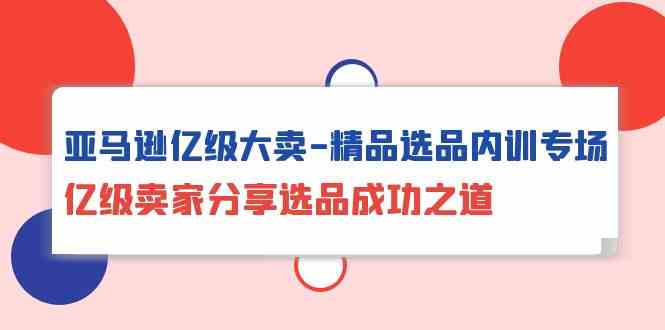 （10034期）亚马逊亿级大卖-精品选品内训专场，亿级卖家分享选品成功之道-韬哥副业项目资源网