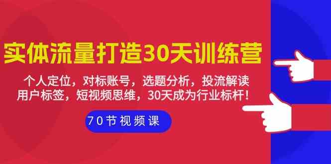 实体流量打造30天训练营：个人定位，对标账号，选题分析，投流解读（70节）-韬哥副业项目资源网