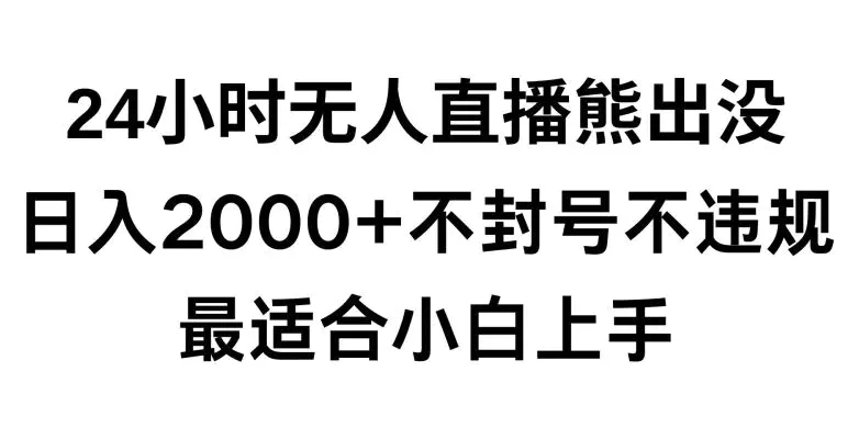 快手24小时无人直播熊出没，不封直播间，不违规，日入2000+，最适合小白上手，保姆式教学【揭秘】-韬哥副业项目资源网