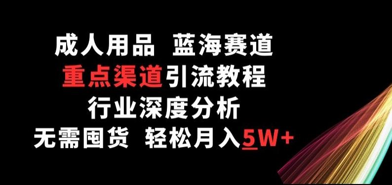 成人用品，蓝海赛道，重点渠道引流教程，行业深度分析，无需囤货，轻松月入5W+【揭秘】-韬哥副业项目资源网