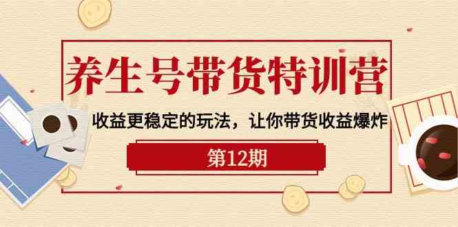 （10110期）养生号带货特训营【12期】收益更稳定的玩法，让你带货收益爆炸-9节直播课-韬哥副业项目资源网